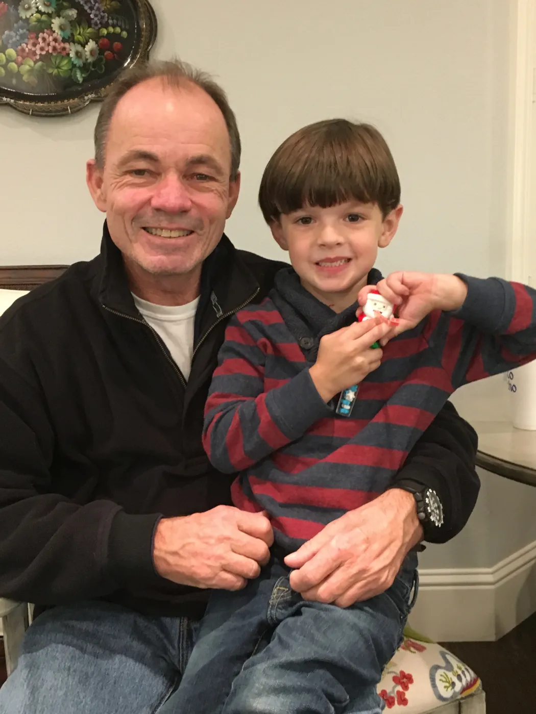 Mike with his son as a little boy